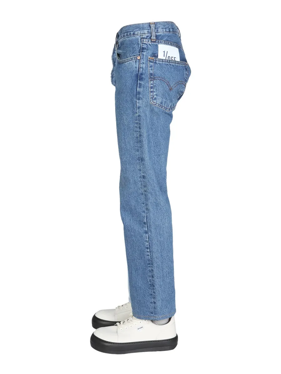 1/OFF Delave Effect Two-Tone Denim Jeans