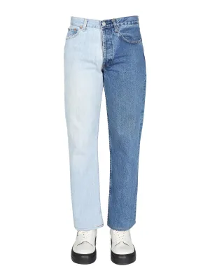 1/OFF Delave Effect Two-Tone Denim Jeans