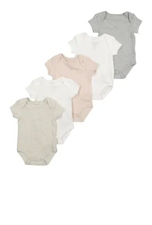 Baby Boys 0-9M Short Sleeve Bodysuits 5 Pack