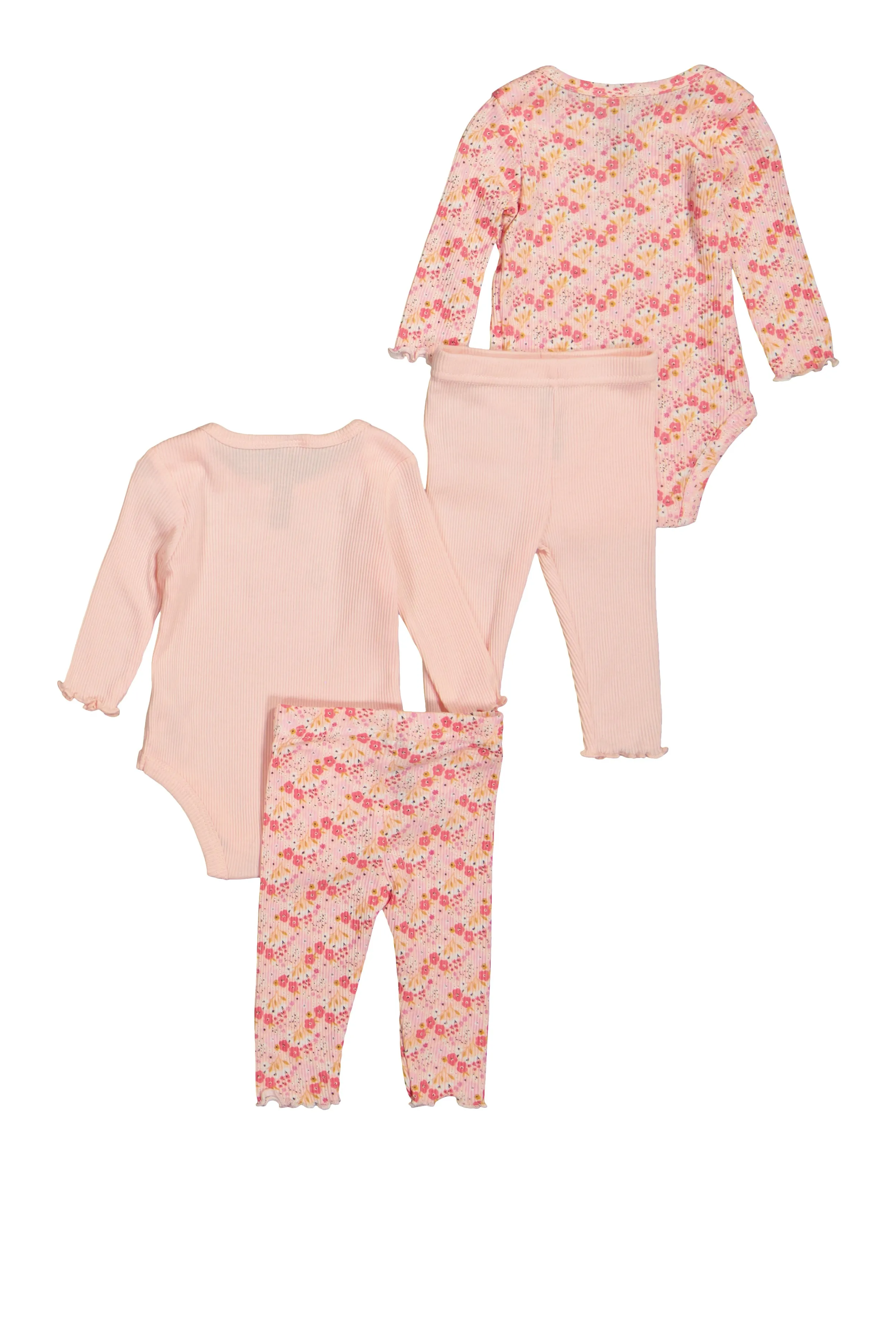 Baby Girls 0-9M Floral Graphic Bodysuits and Leggings Set