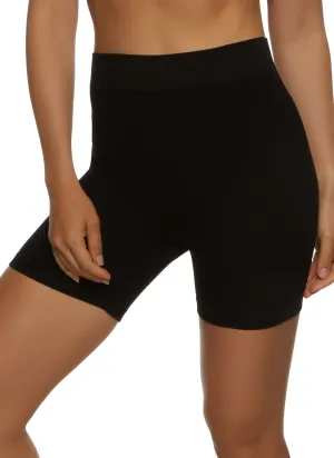 Basic Ribbed High Waisted Biker Shorts