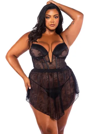 Belle Noir 3-Piece Garter Skirt Set