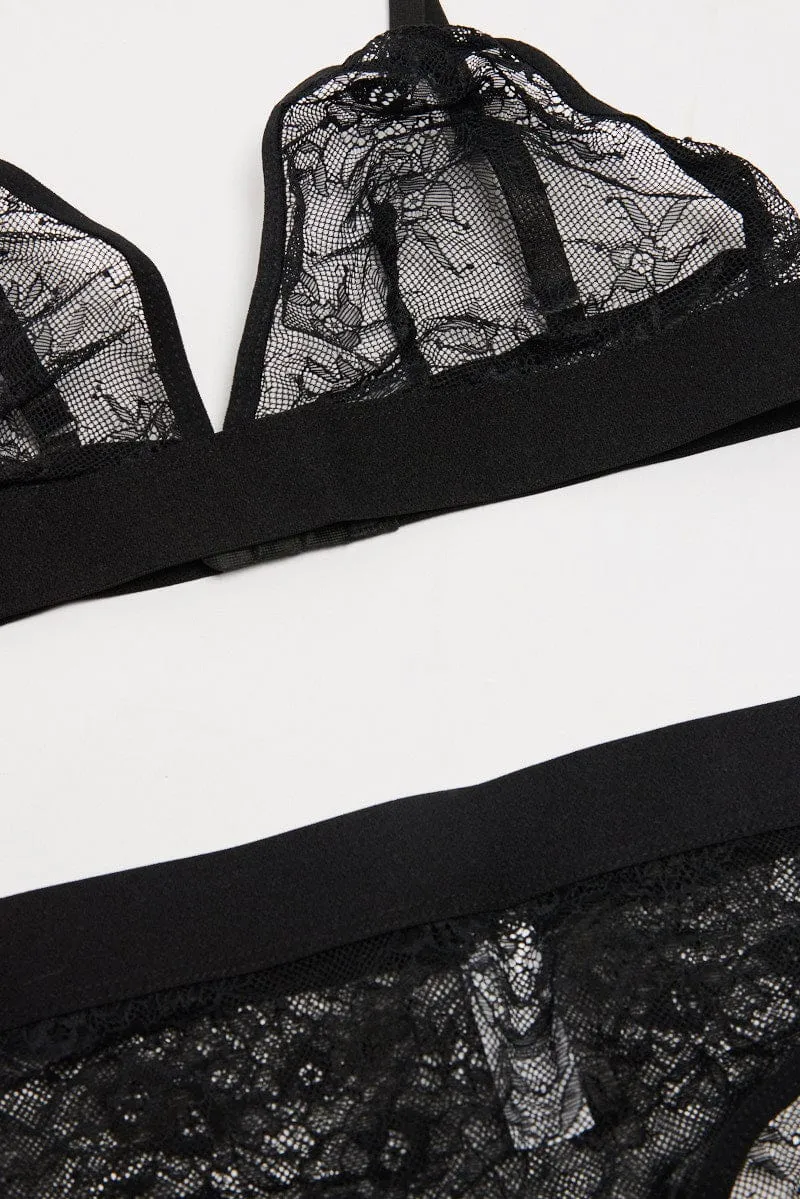 Black Lace Lingerie Set