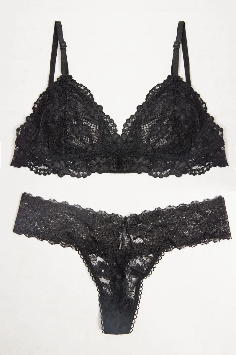 Black Lace Lingerie Set