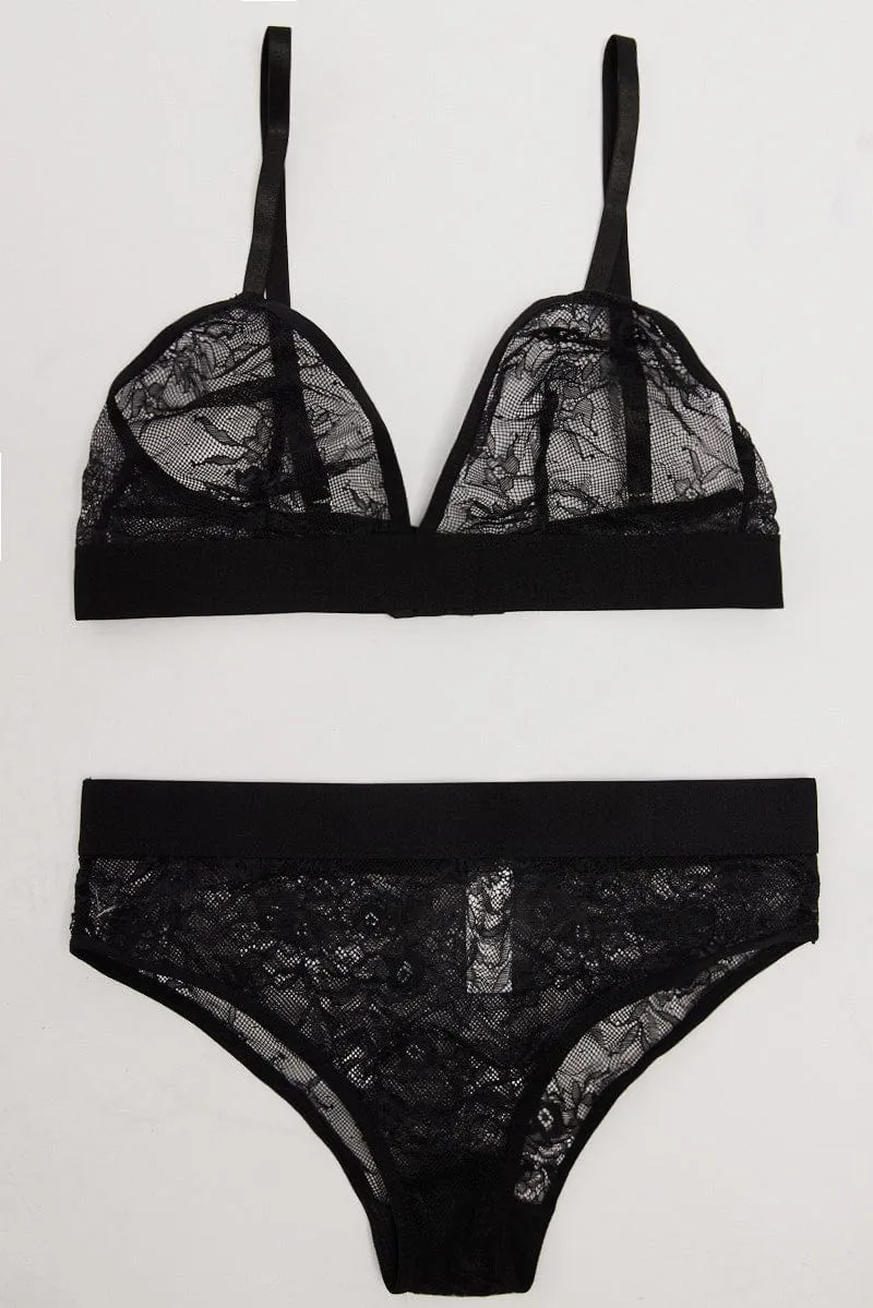 Black Lace Lingerie Set