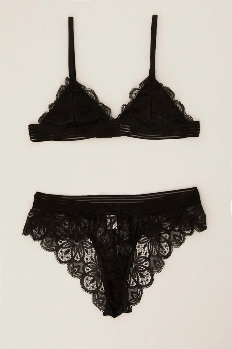 Black Lace Lingerie Set