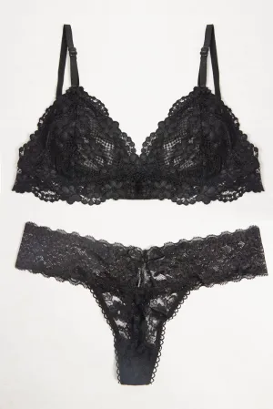 Black Lace Lingerie Set