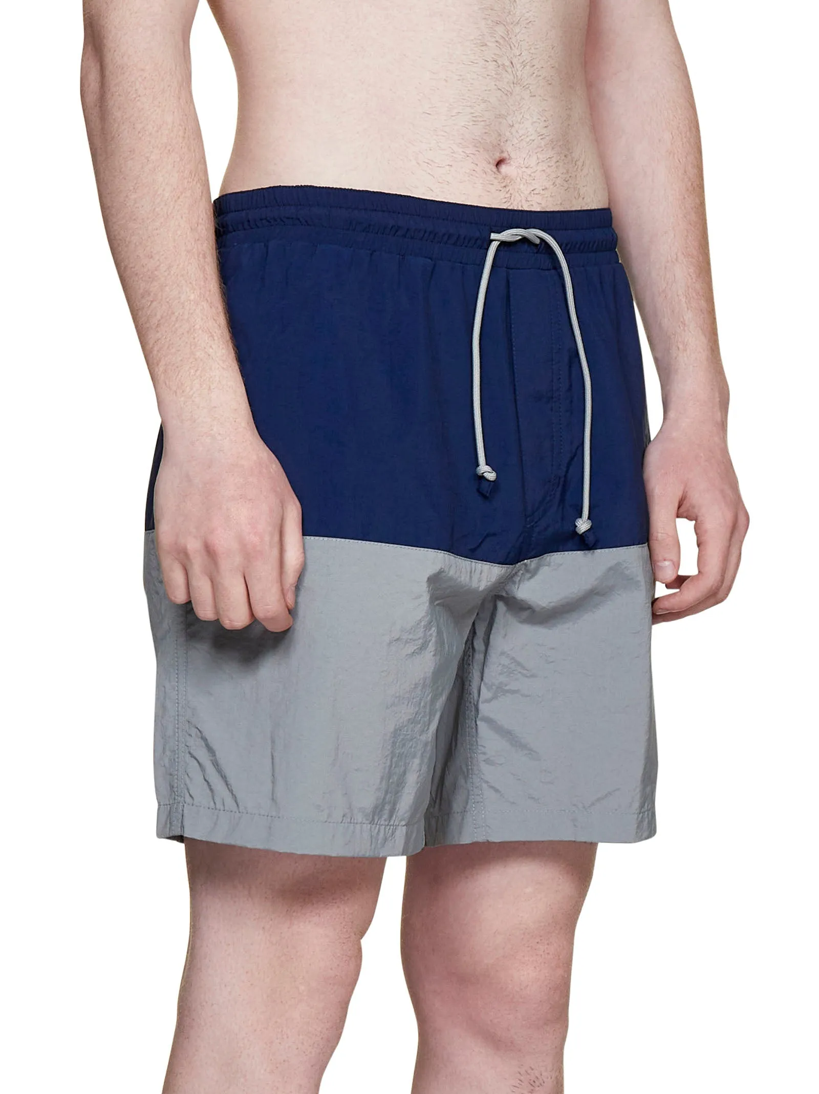 Brunello Cucinelli Two-Tone Logo Swim Trunks