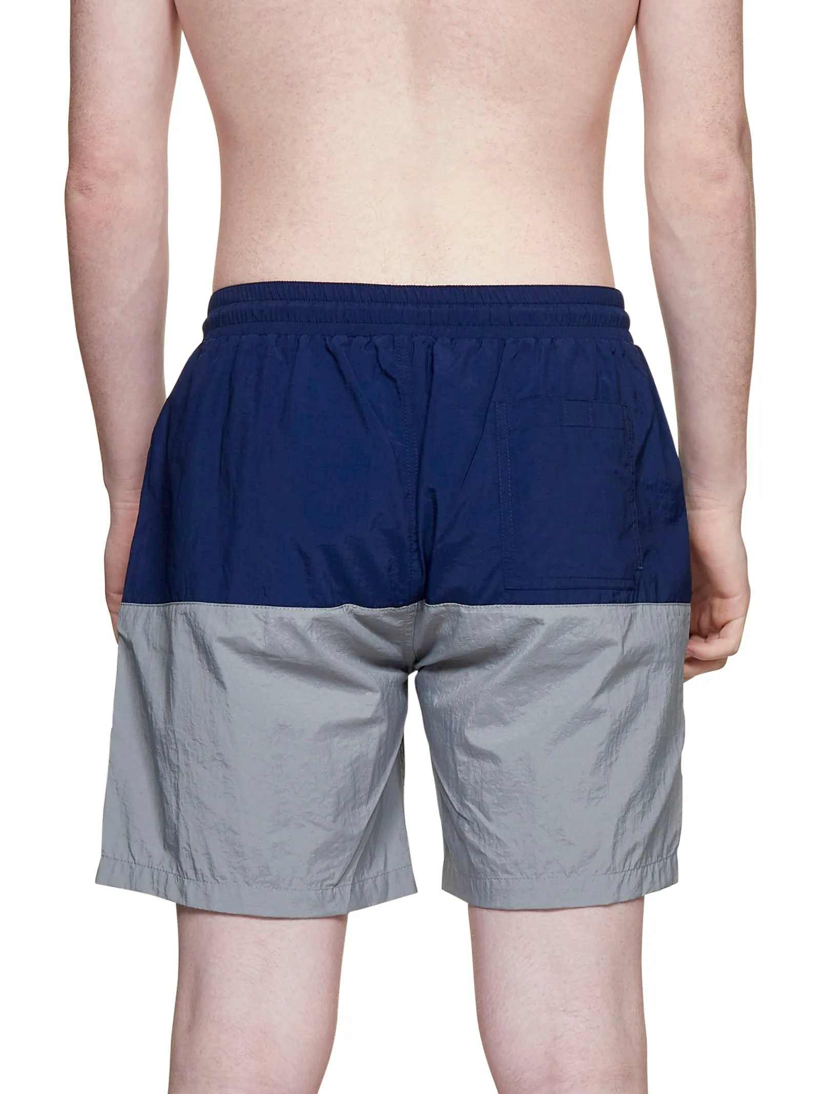 Brunello Cucinelli Two-Tone Logo Swim Trunks