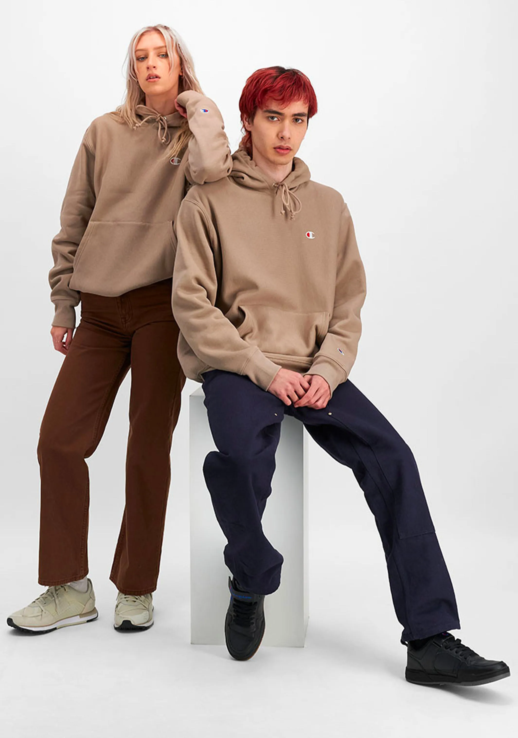 Champion Reverse Weave Hoodie Beige