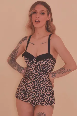 Collectif Leopard Skirted swimsuit