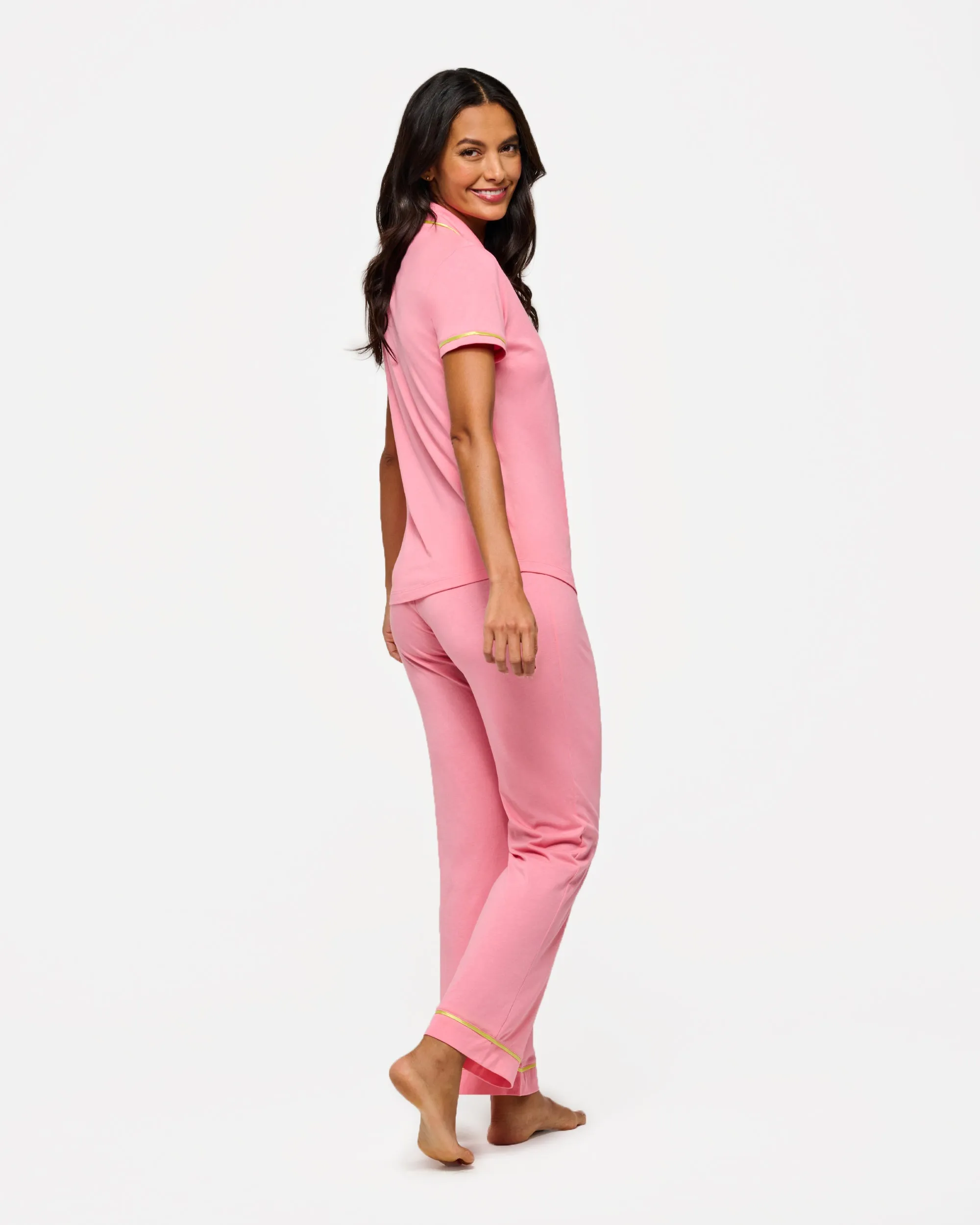 Conjunto De Pijama Con Camisa De Manga Corta Y Pantalones