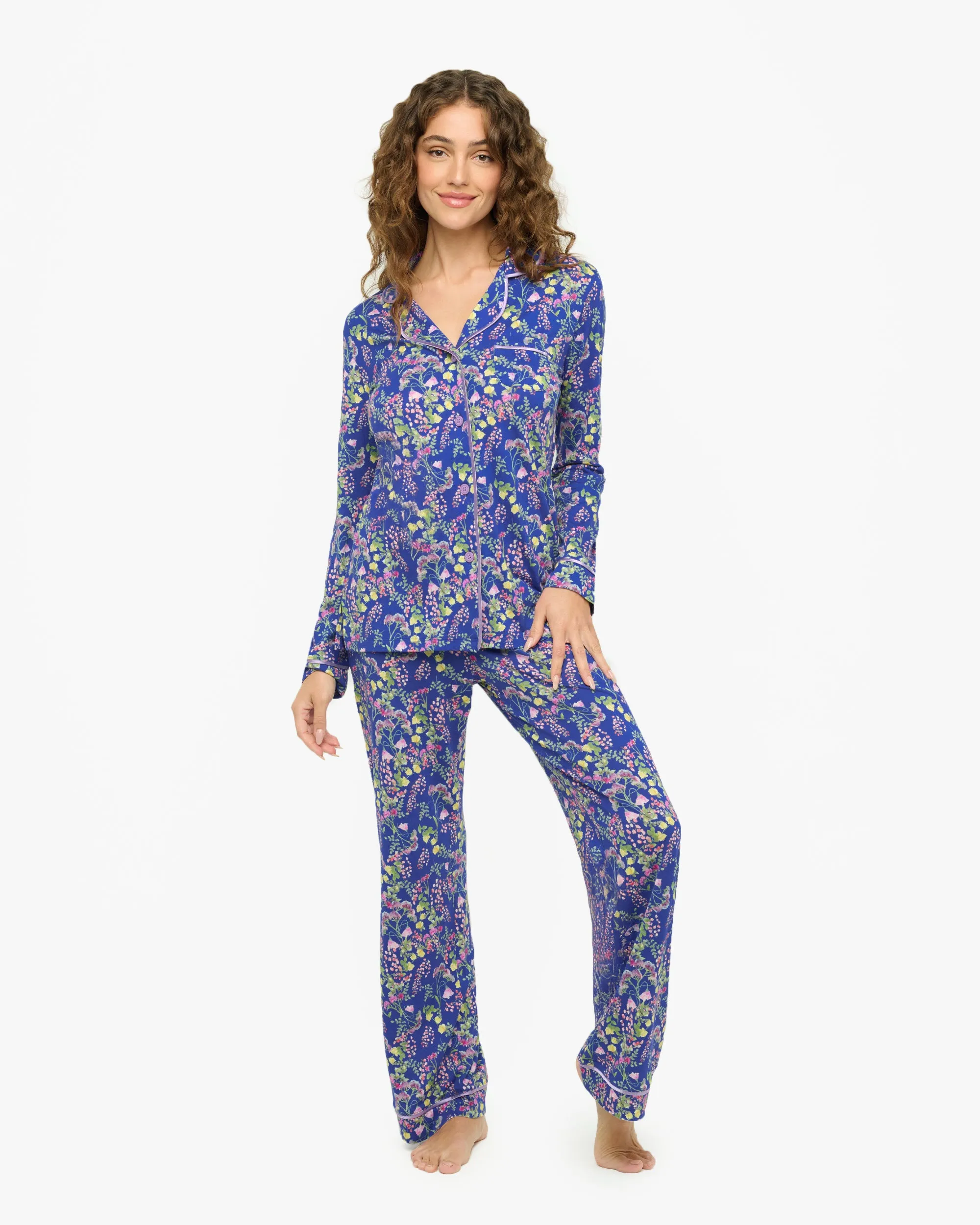Conjunto De Pijama Con Camisa De Manga Larga Y Pantalones