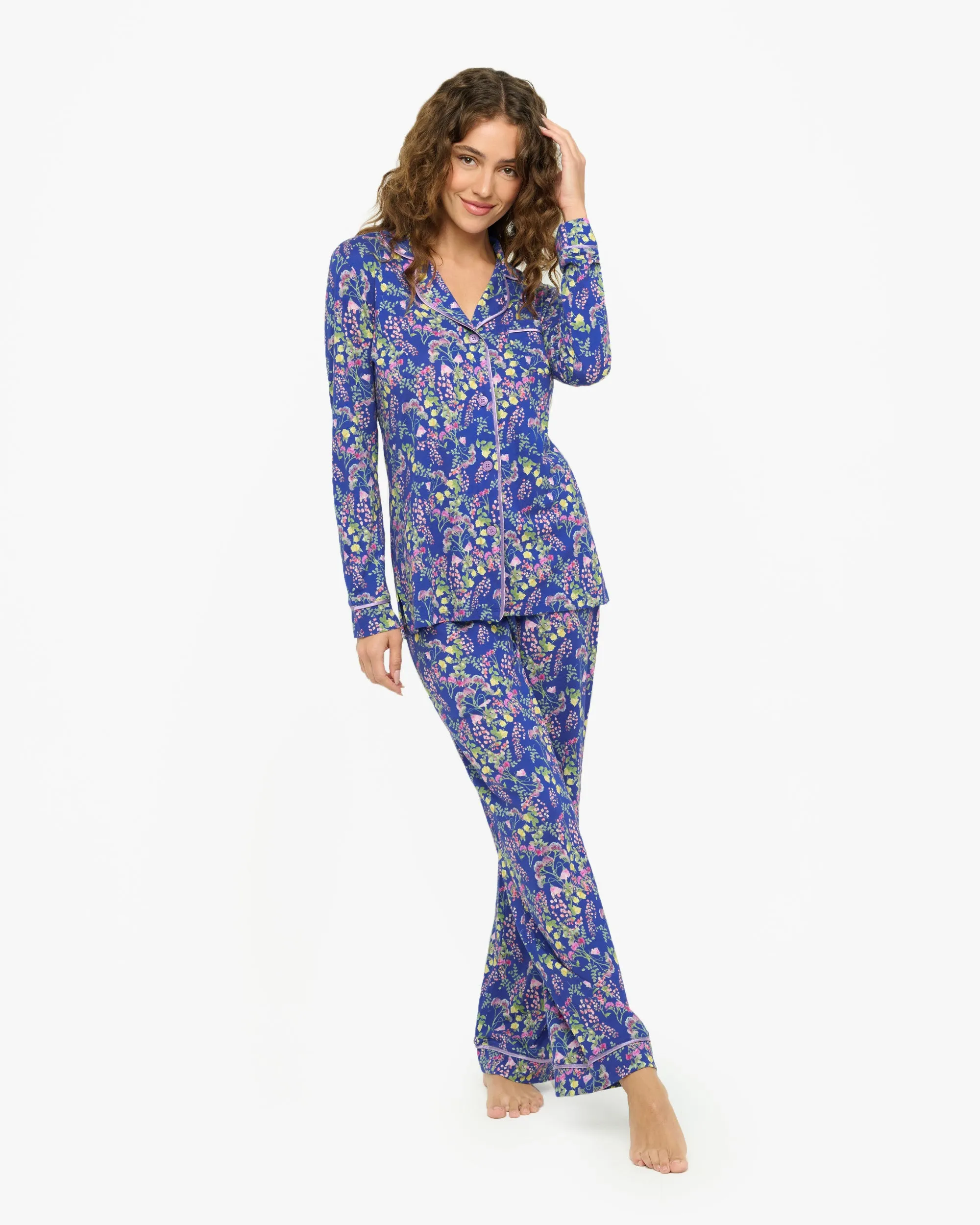 Conjunto De Pijama Con Camisa De Manga Larga Y Pantalones