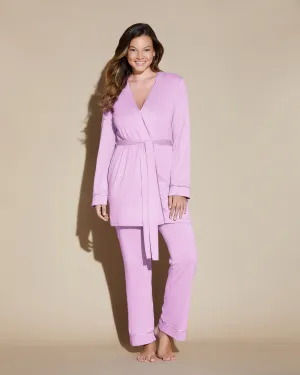 Curvy 3-Teiliges Pyjama-Set Mit Bademantel