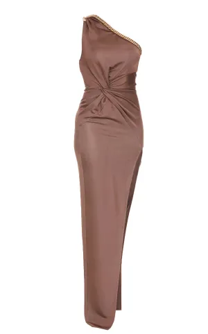 Elisabetta Franchi One-Shoulder Slit Dress