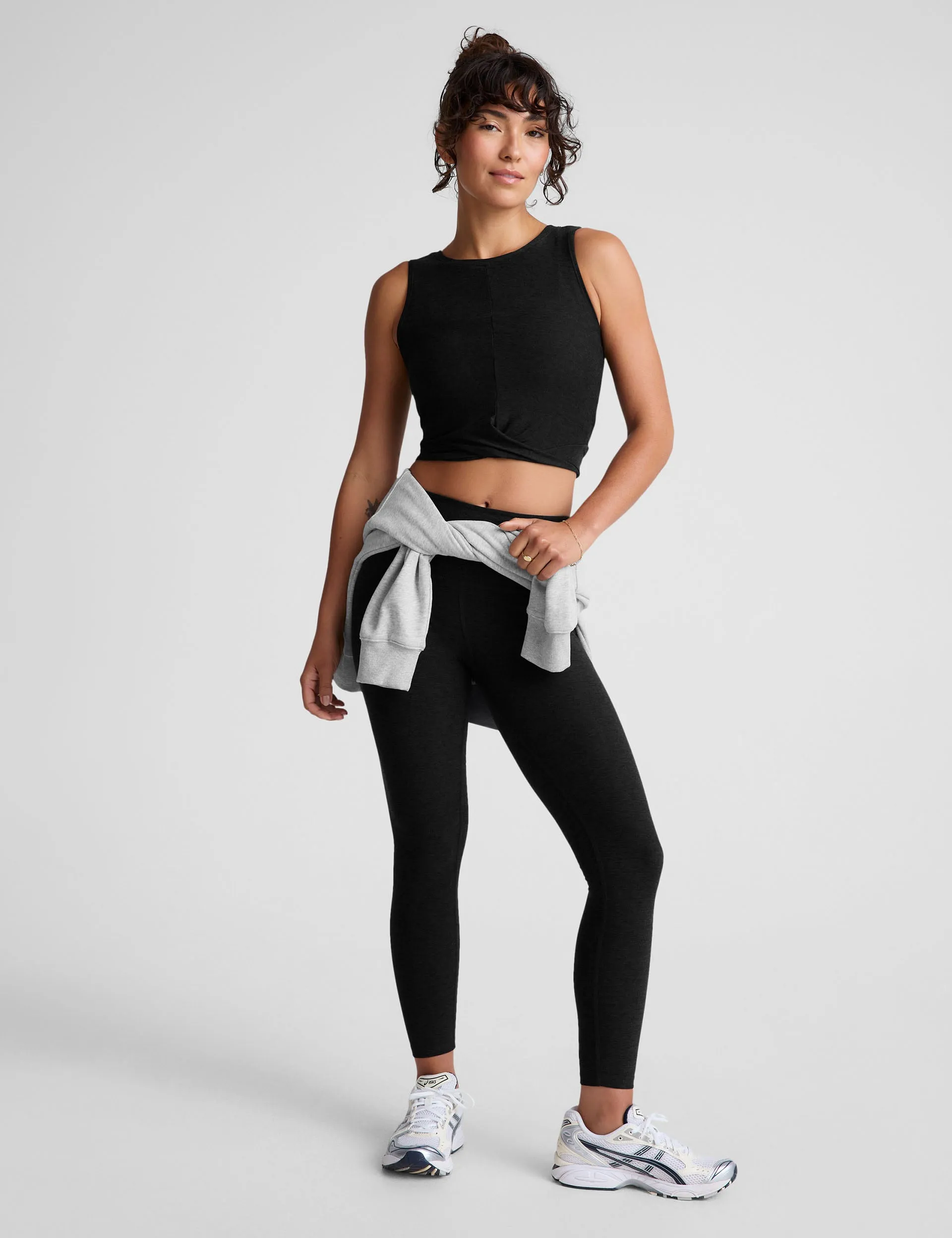 Featherweight Center Stage Cropped Tank - Darkest Night