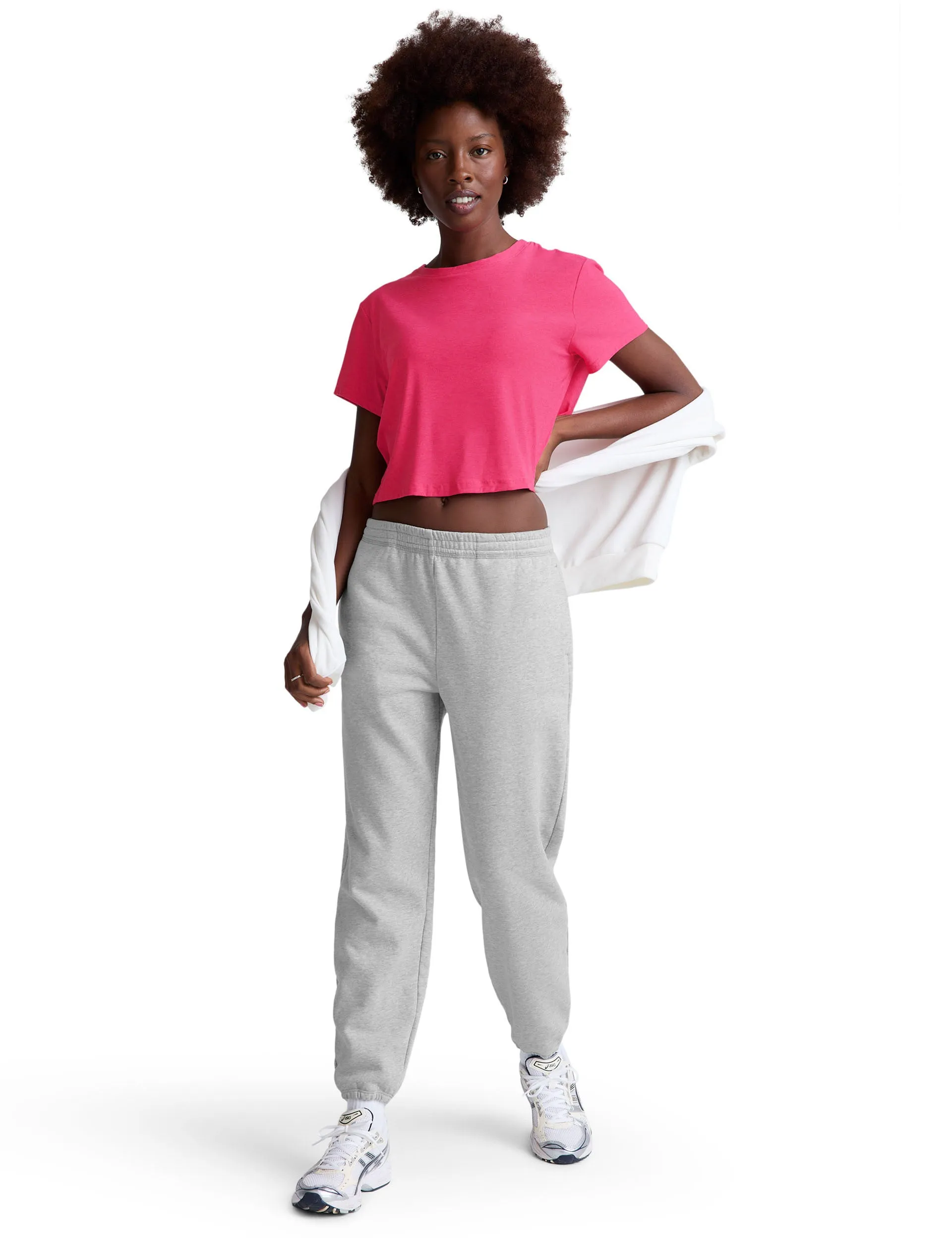 Featherweight Supreme Cropped Tee - Vivid Pink Heather