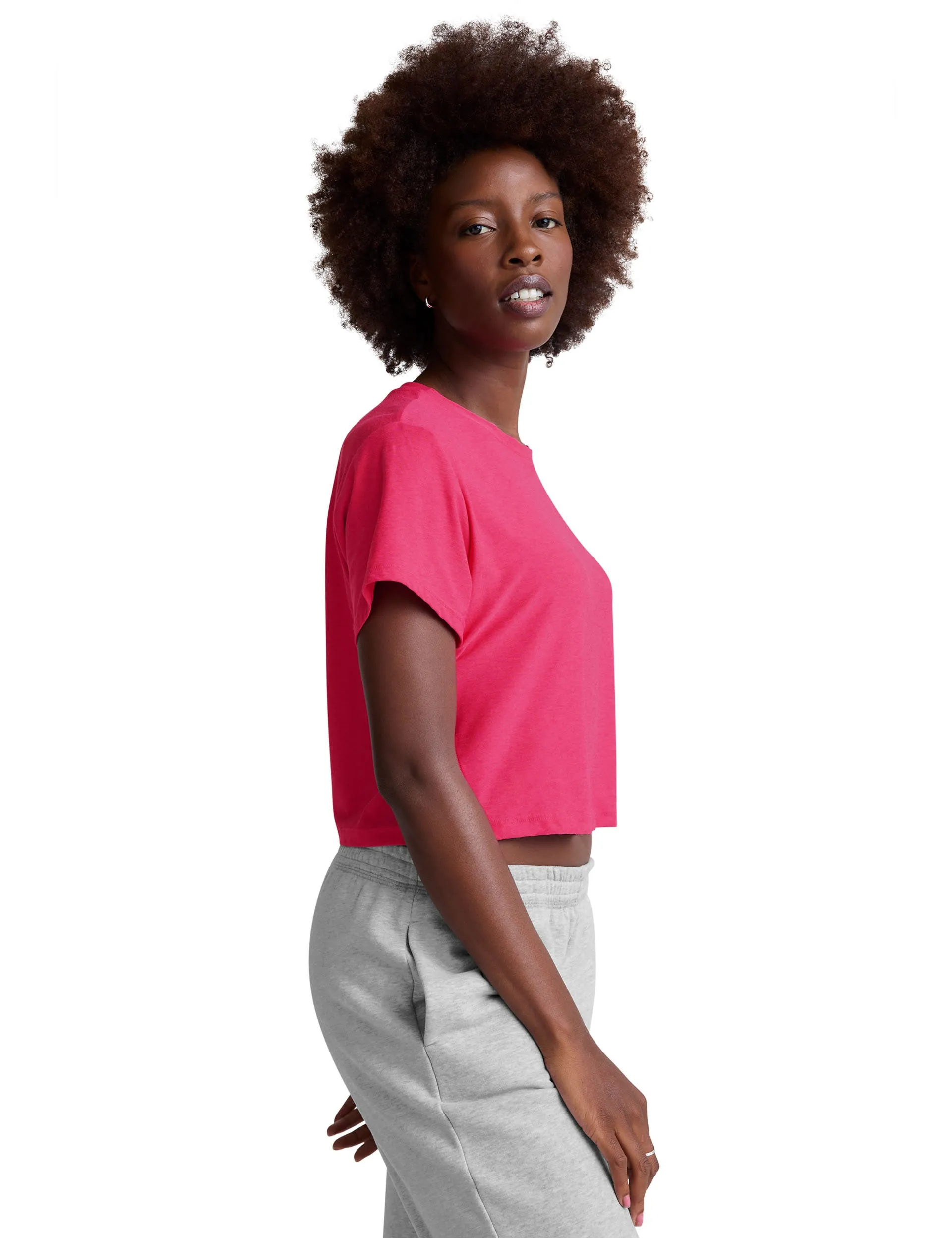 Featherweight Supreme Cropped Tee - Vivid Pink Heather