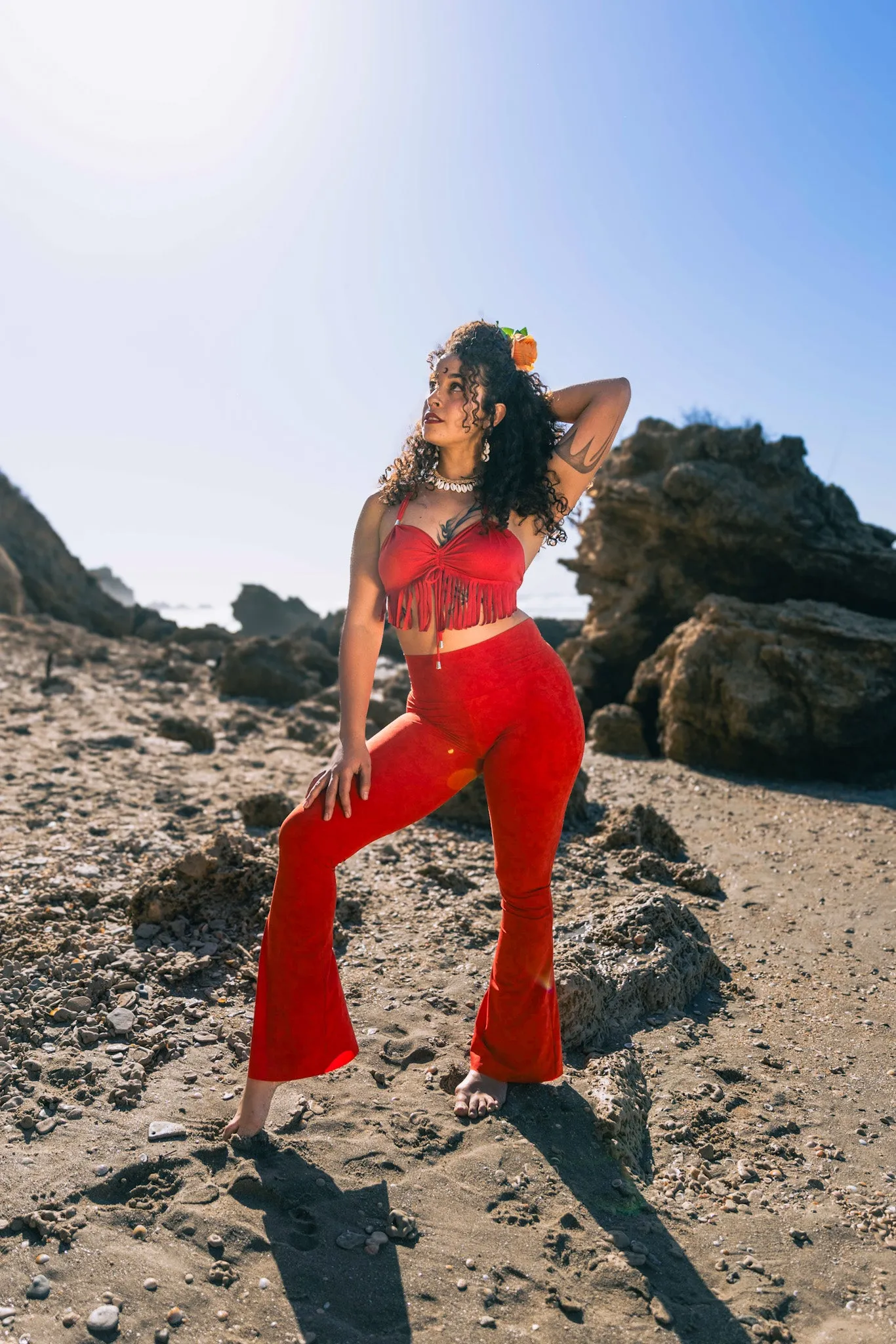 Flare Yoga Pants For Women In Shabby Orange