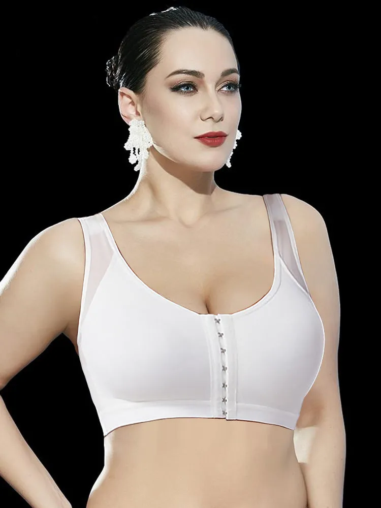 Front Closure Sports/ Yoga Bra with Adjustable Shoulder Straps