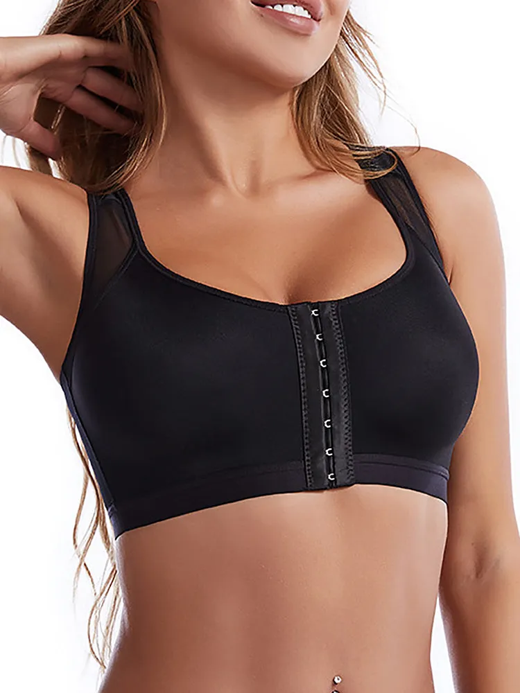 Front Closure Sports/ Yoga Bra with Adjustable Shoulder Straps