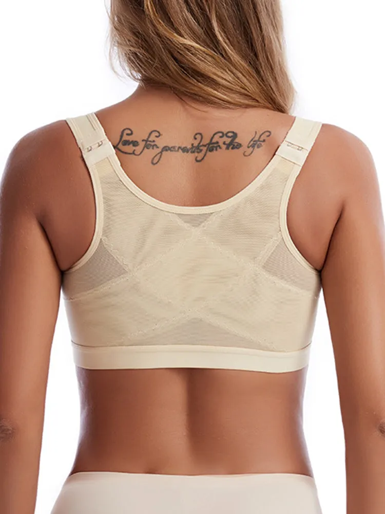 Front Closure Sports/ Yoga Bra with Adjustable Shoulder Straps