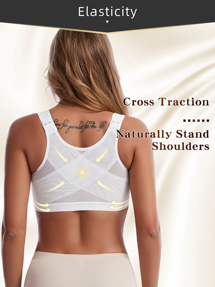 Front Closure Sports/ Yoga Bra with Adjustable Shoulder Straps