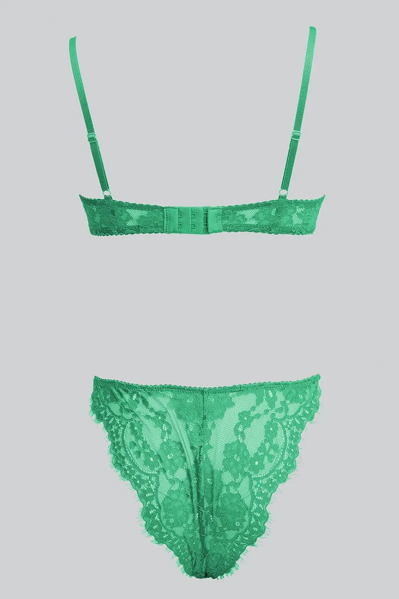 Green Lace Lingerie Set
