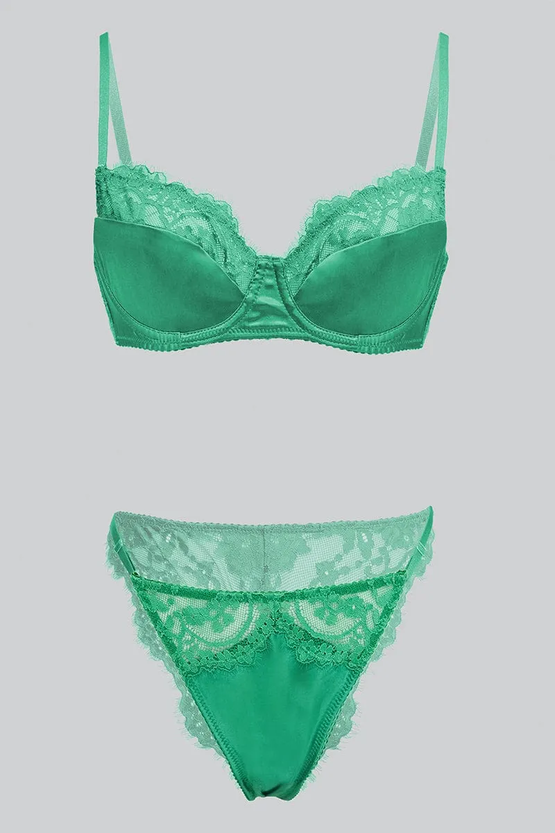 Green Lace Lingerie Set