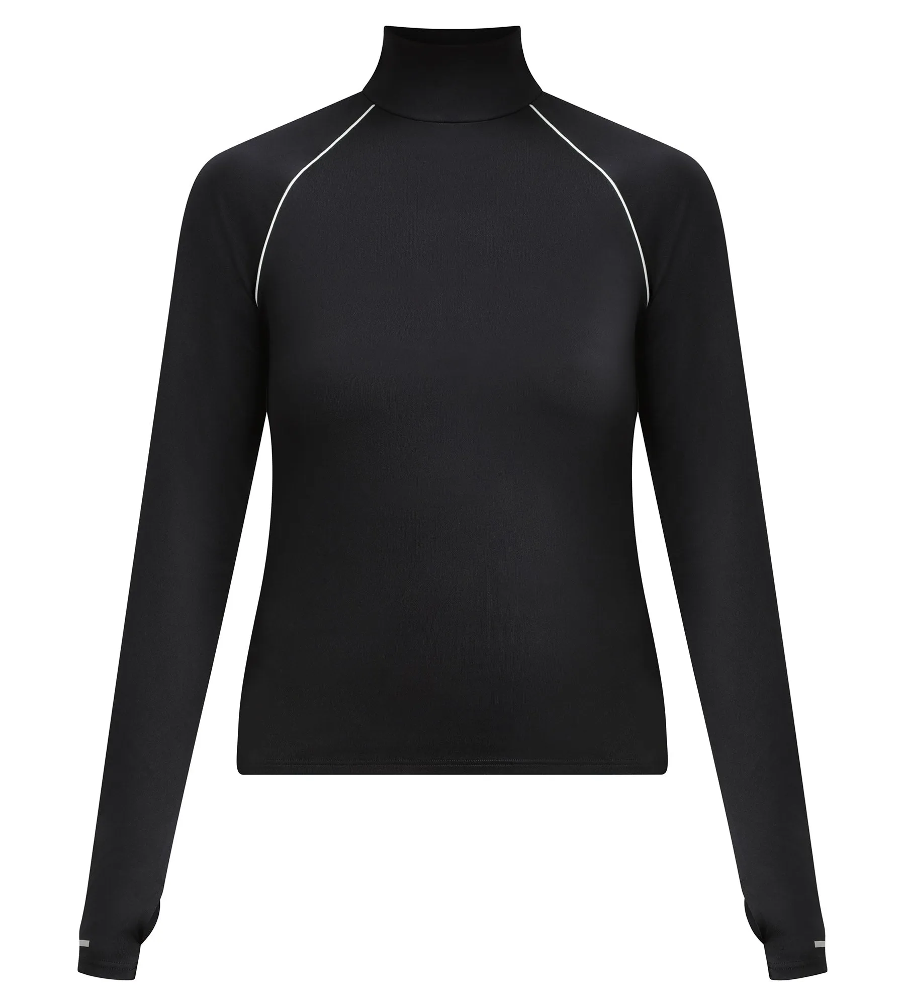 Haut de sport femme à col montant en microfibre noire Dim Move