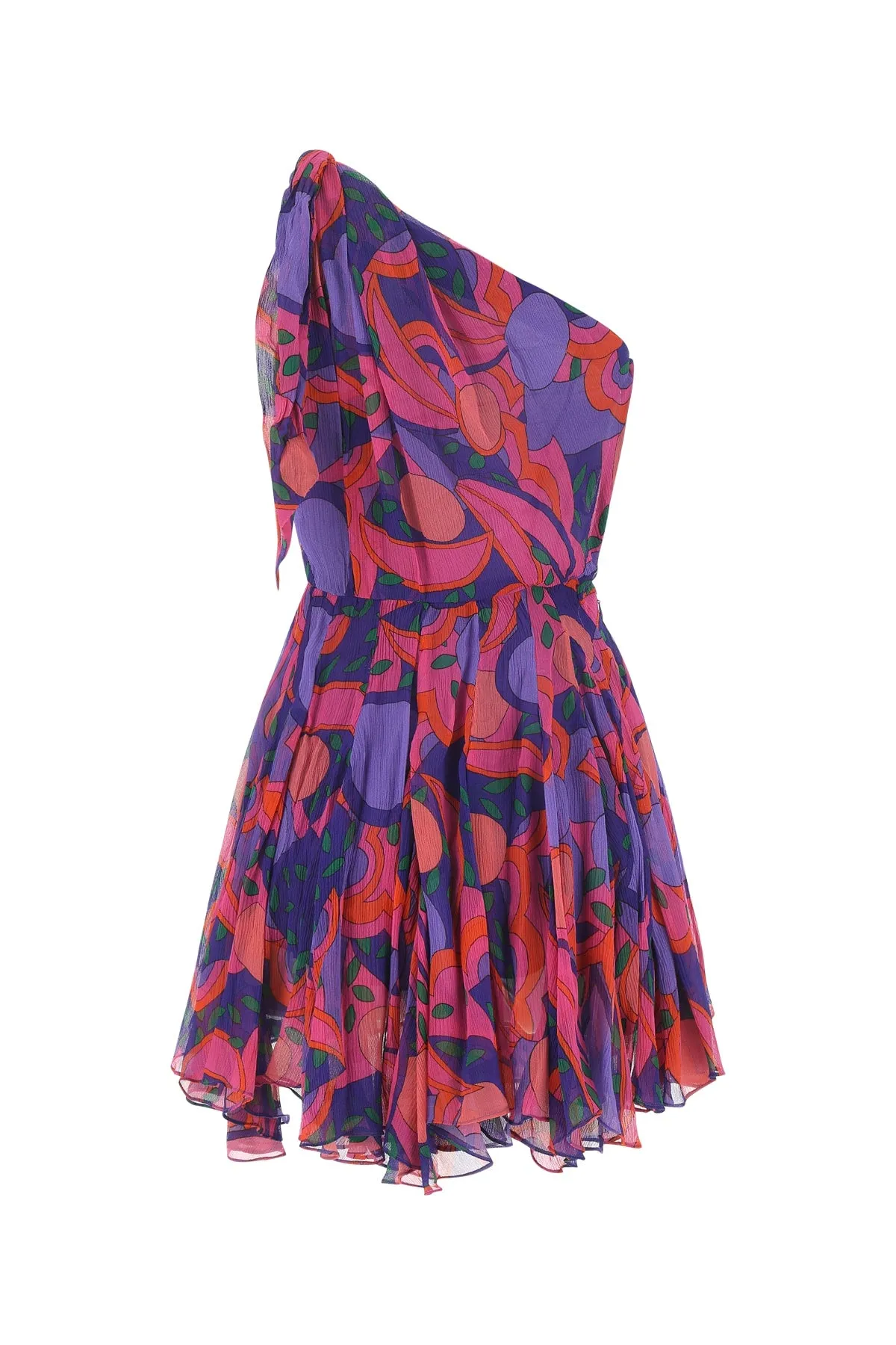 Isabel Marant One-Shoulder Graphic Printed Mini Dress