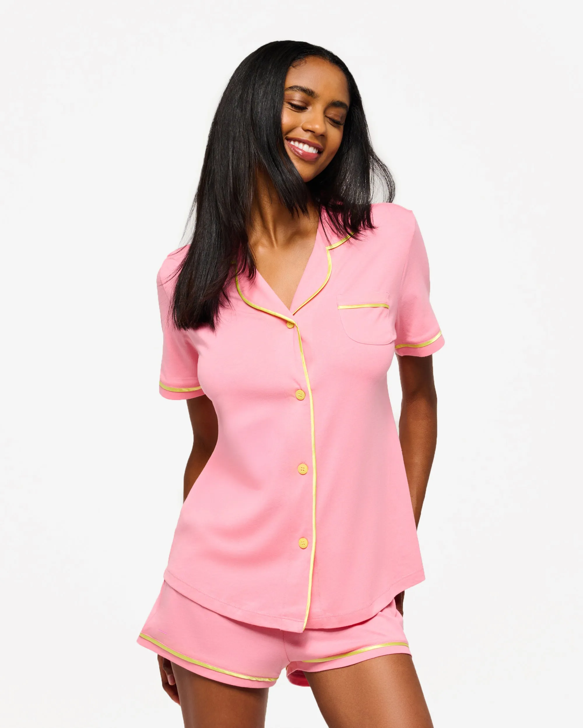 Kurzärmeliges Top & Boxer Pyjama-Set