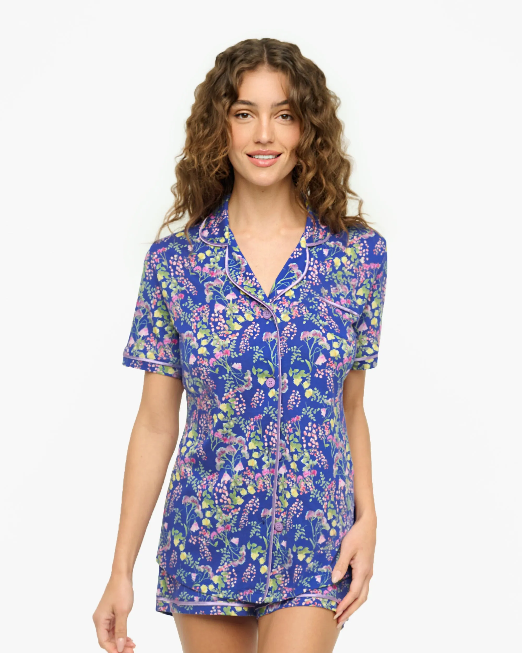 Kurzärmeliges Top & Boxer Pyjama-Set