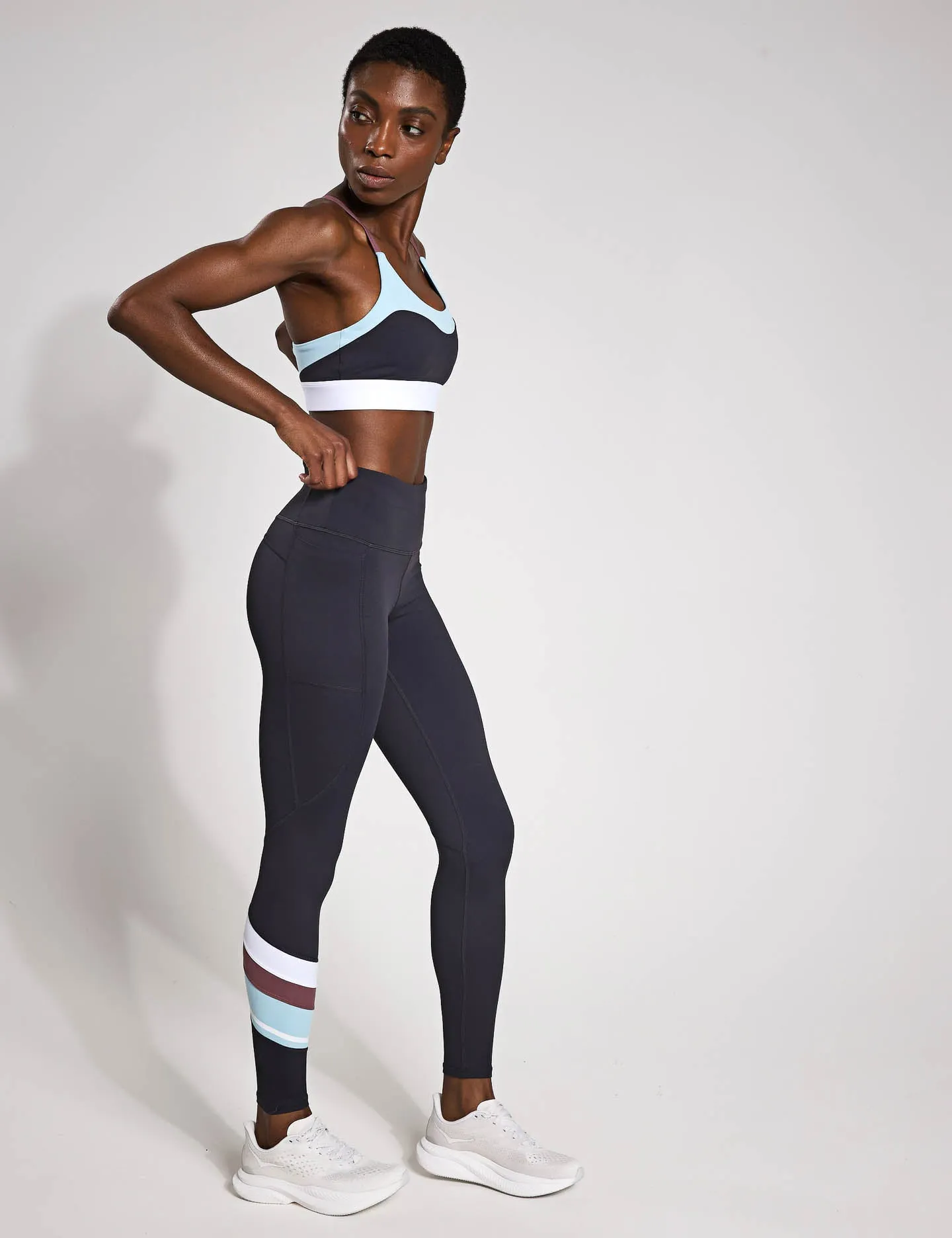 Limitless Legging - Charcoal/Pale Blue