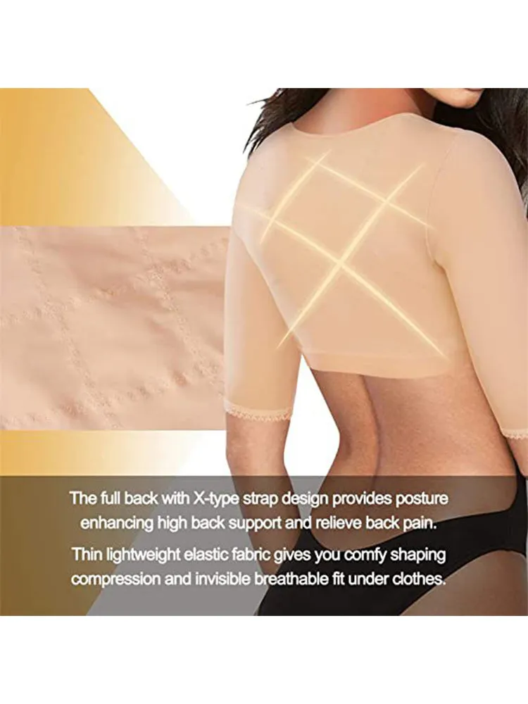 Middle sleeves Front Closure Arm Shaper Yoga Slim Fit Tank Top
