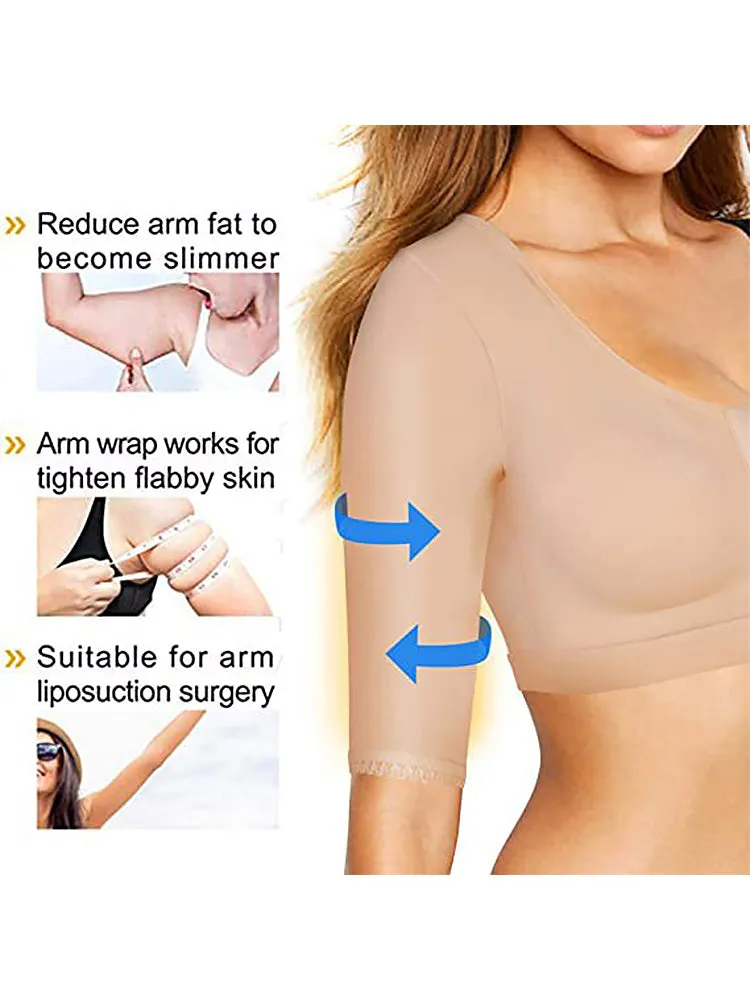 Middle sleeves Front Closure Arm Shaper Yoga Slim Fit Tank Top