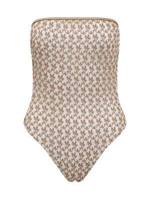 Missoni Strapless Embroidered One-Piece Swimsuit