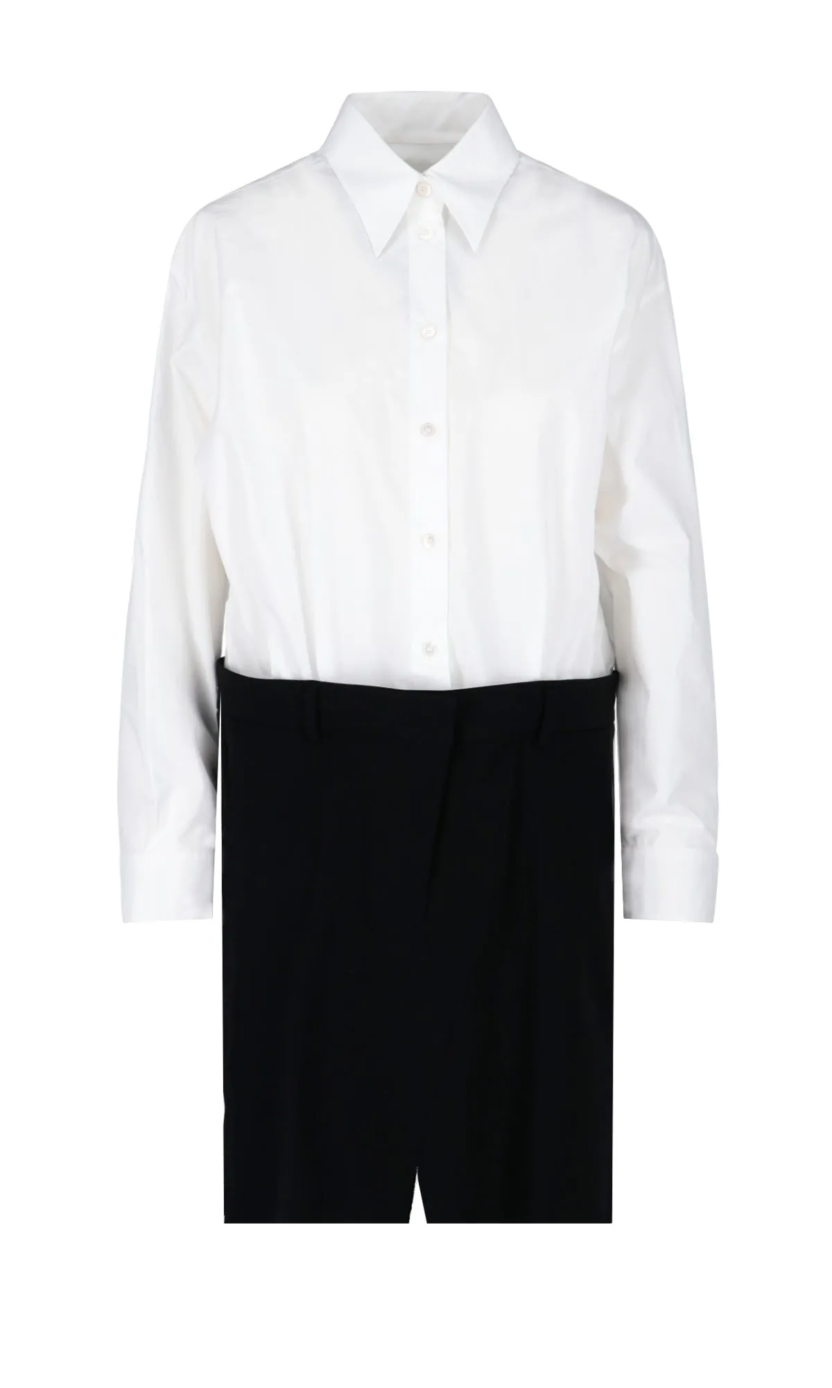 MM6 Maison Margiela Two-Toned Panelled Shirt Dress