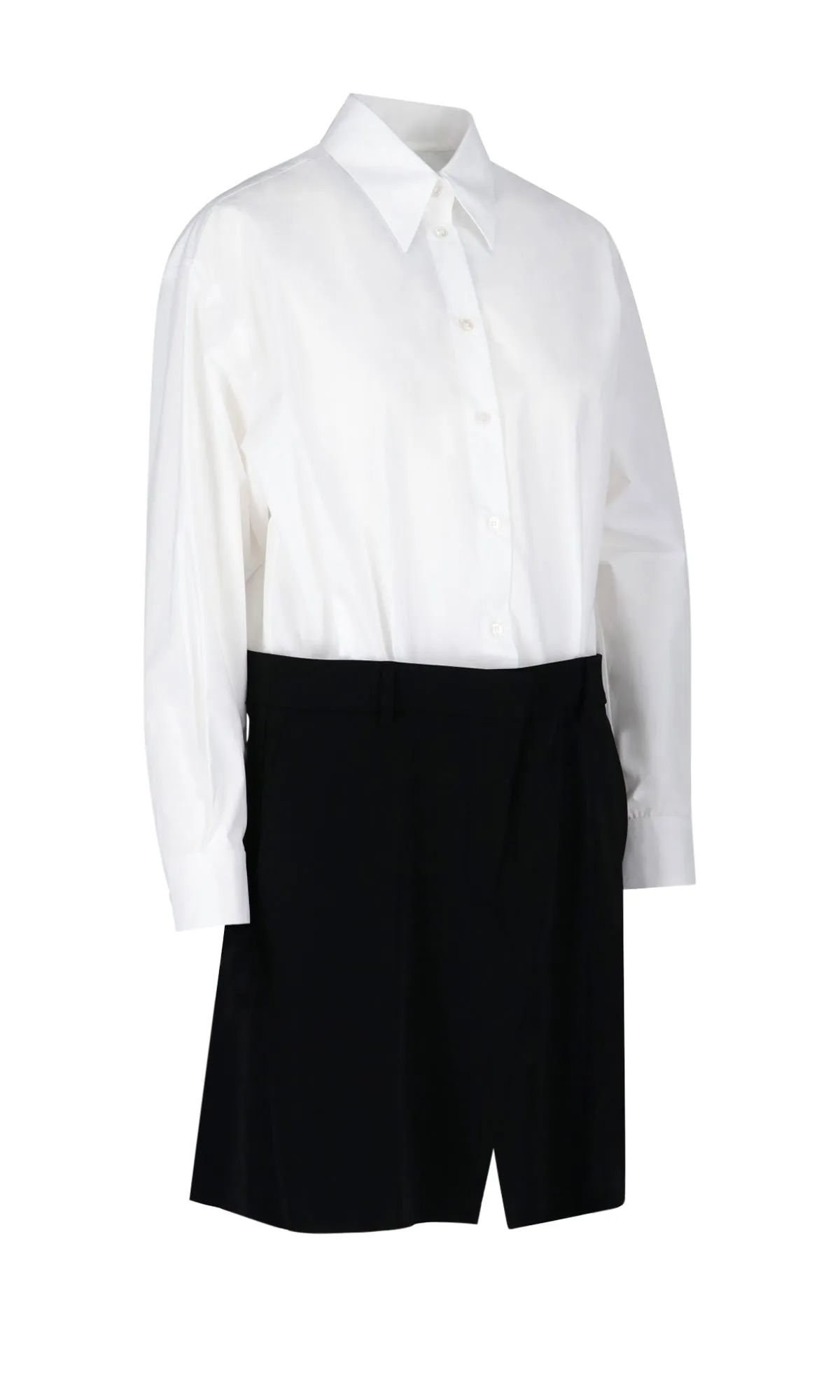 MM6 Maison Margiela Two-Toned Panelled Shirt Dress