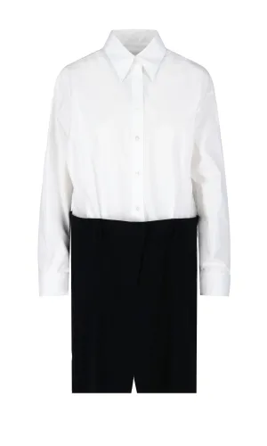 MM6 Maison Margiela Two-Toned Panelled Shirt Dress