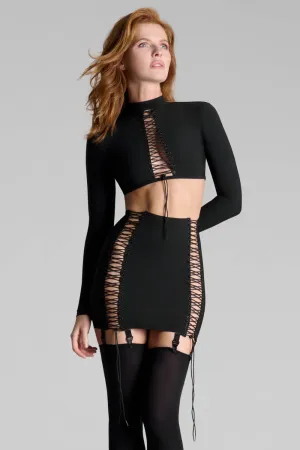 Nuit Infinie Short Reversible Suspender Skirt