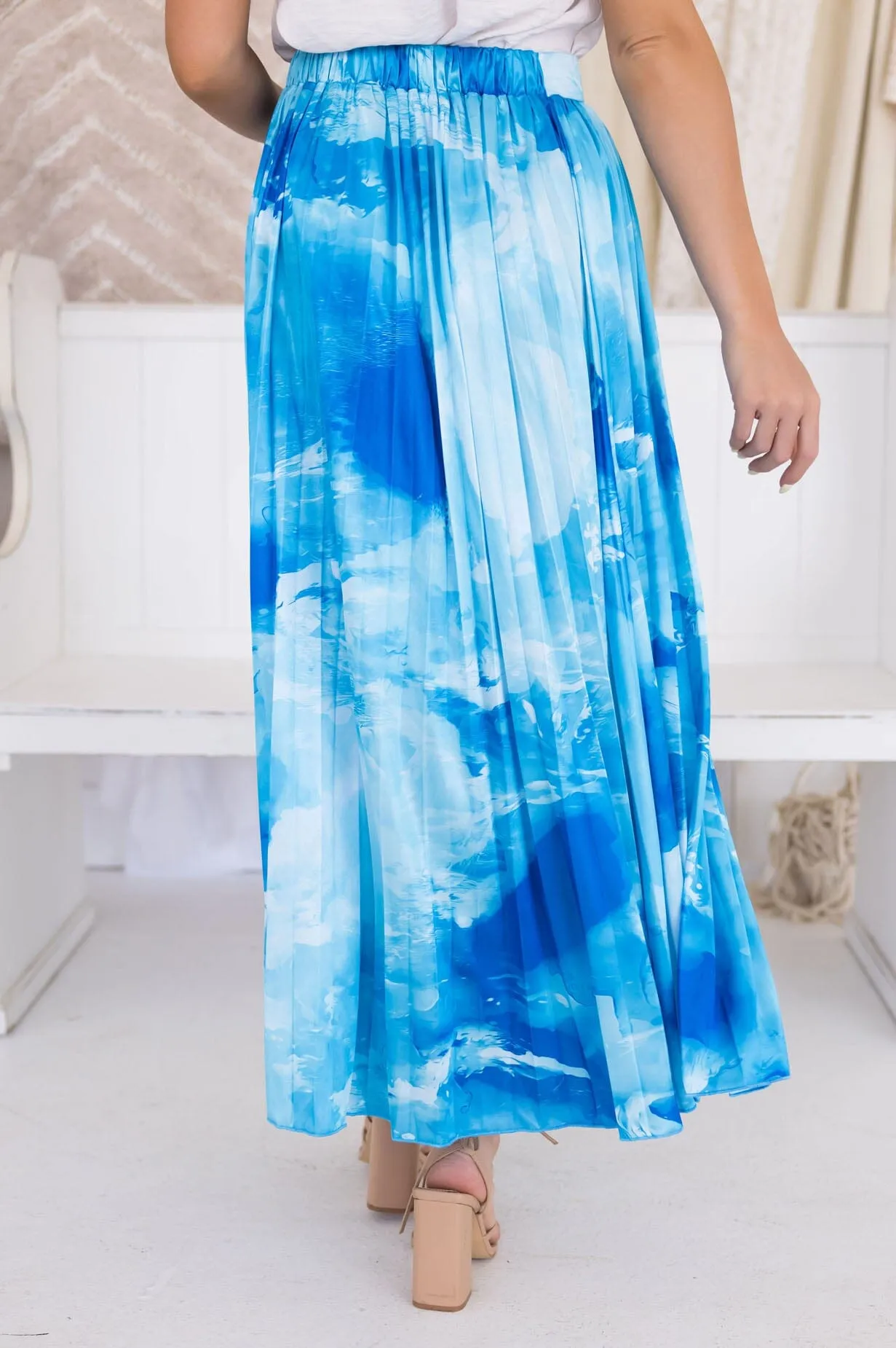 Ocean Waves Pleat Skirt