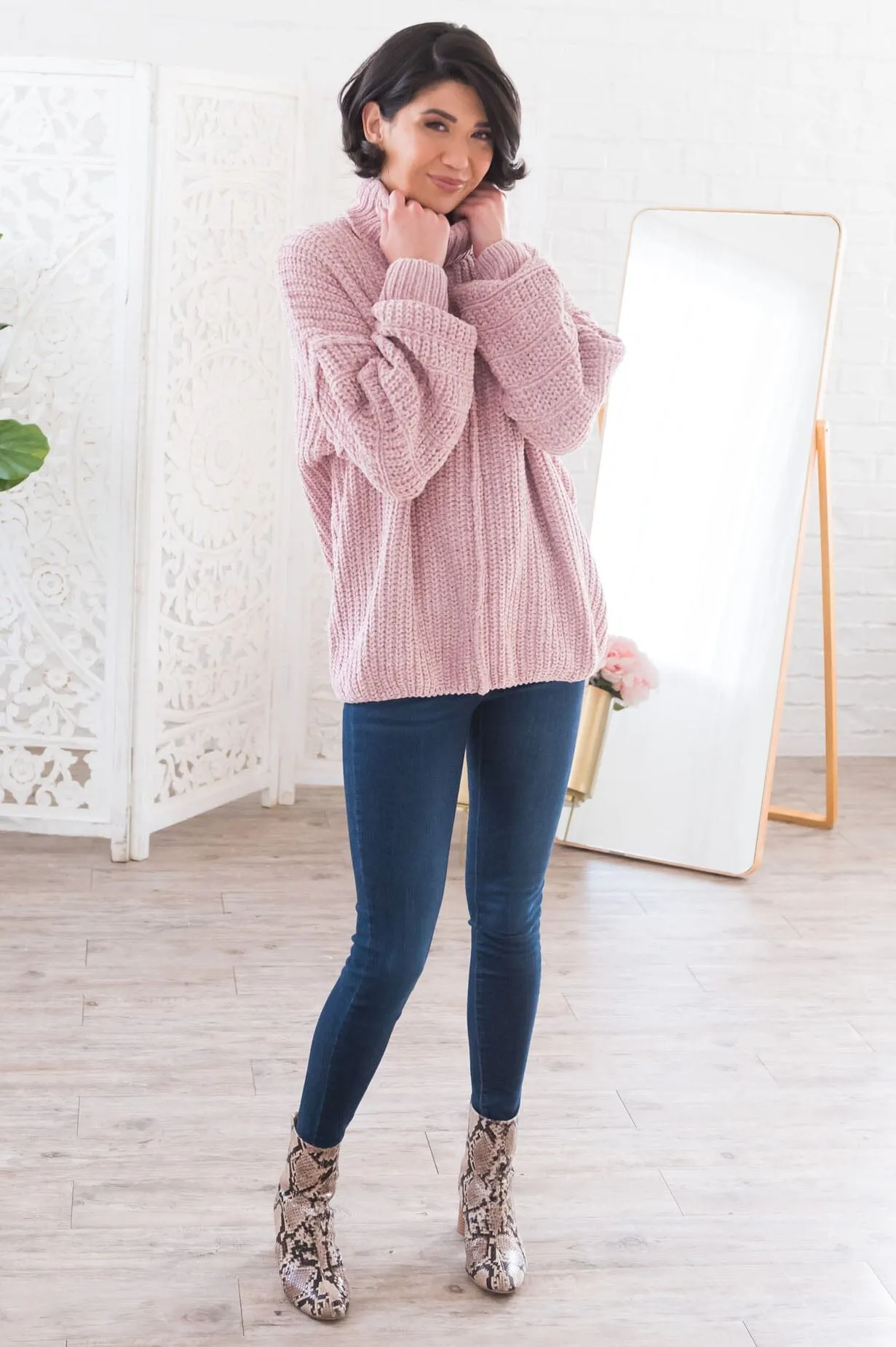 Oh So Cherished Modest Chenille Sweater