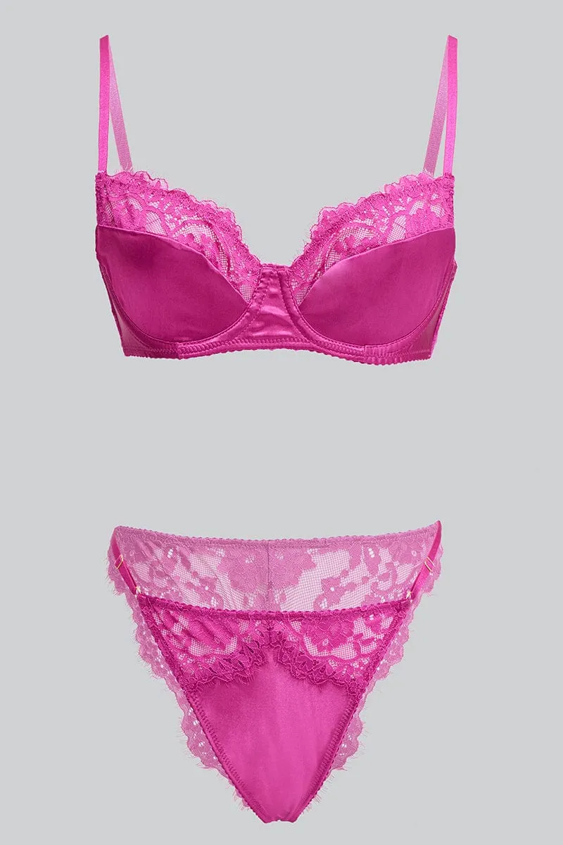 Pink Lace Lingerie Set