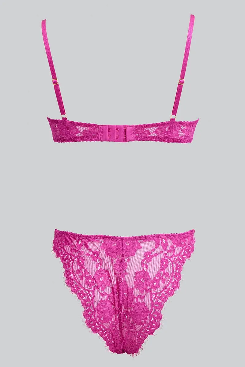 Pink Lace Lingerie Set