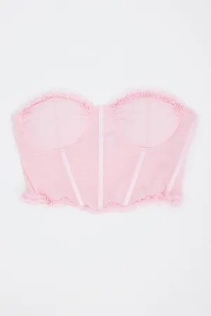Pink Mesh Corset Top Lingerie