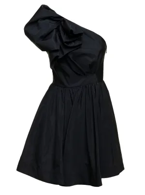 Pinko One-Shoulder Taffeta Mini Dress