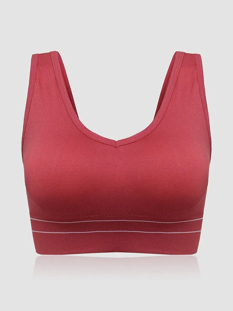 Plus Size Women's Wide Straps Stretch Yoga Sports Shakeproof Bras