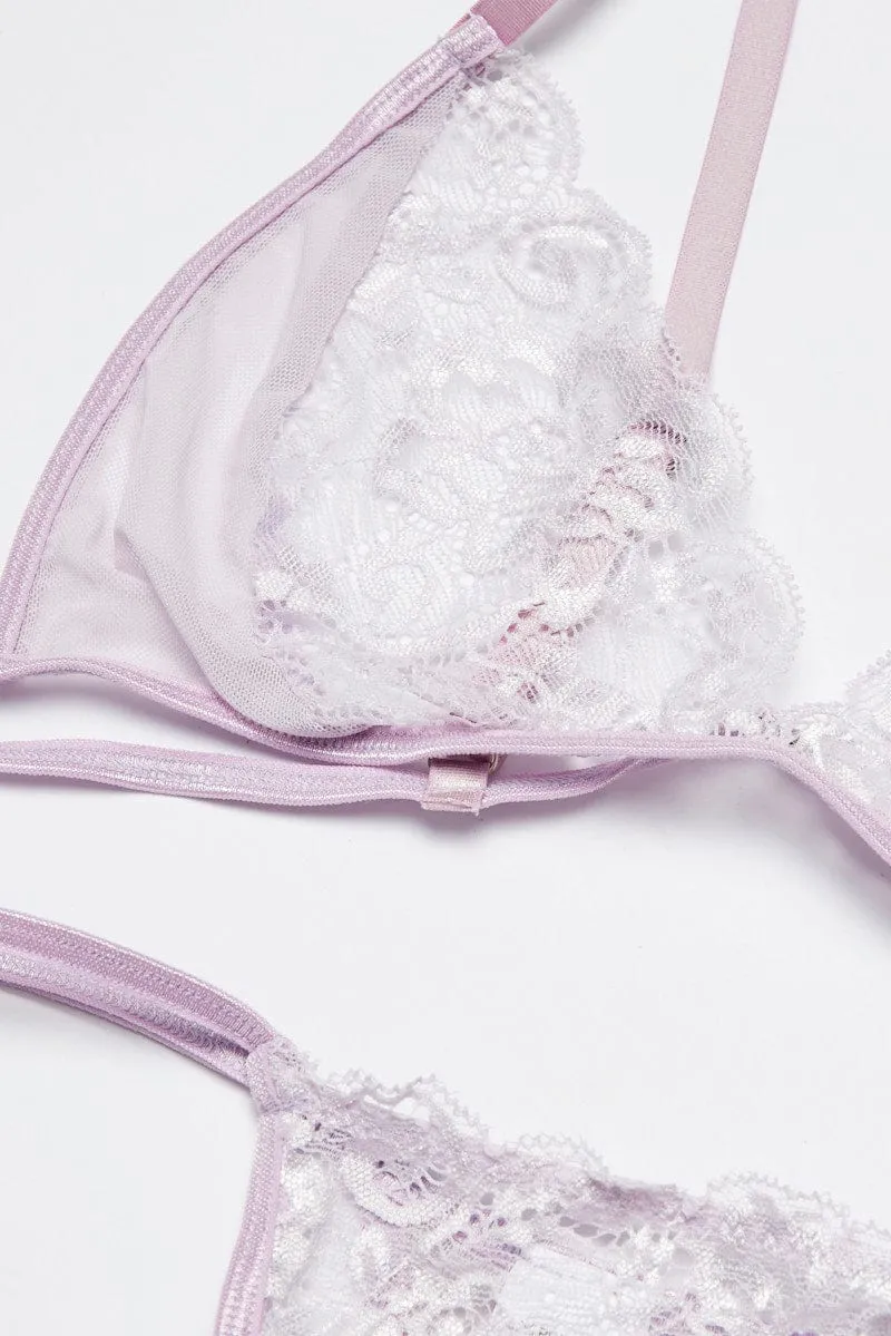 Purple Lace Lingerie Set